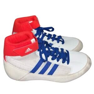Adidas Kids' HVC 2 Wrestling Shoes white red blue (size 2)